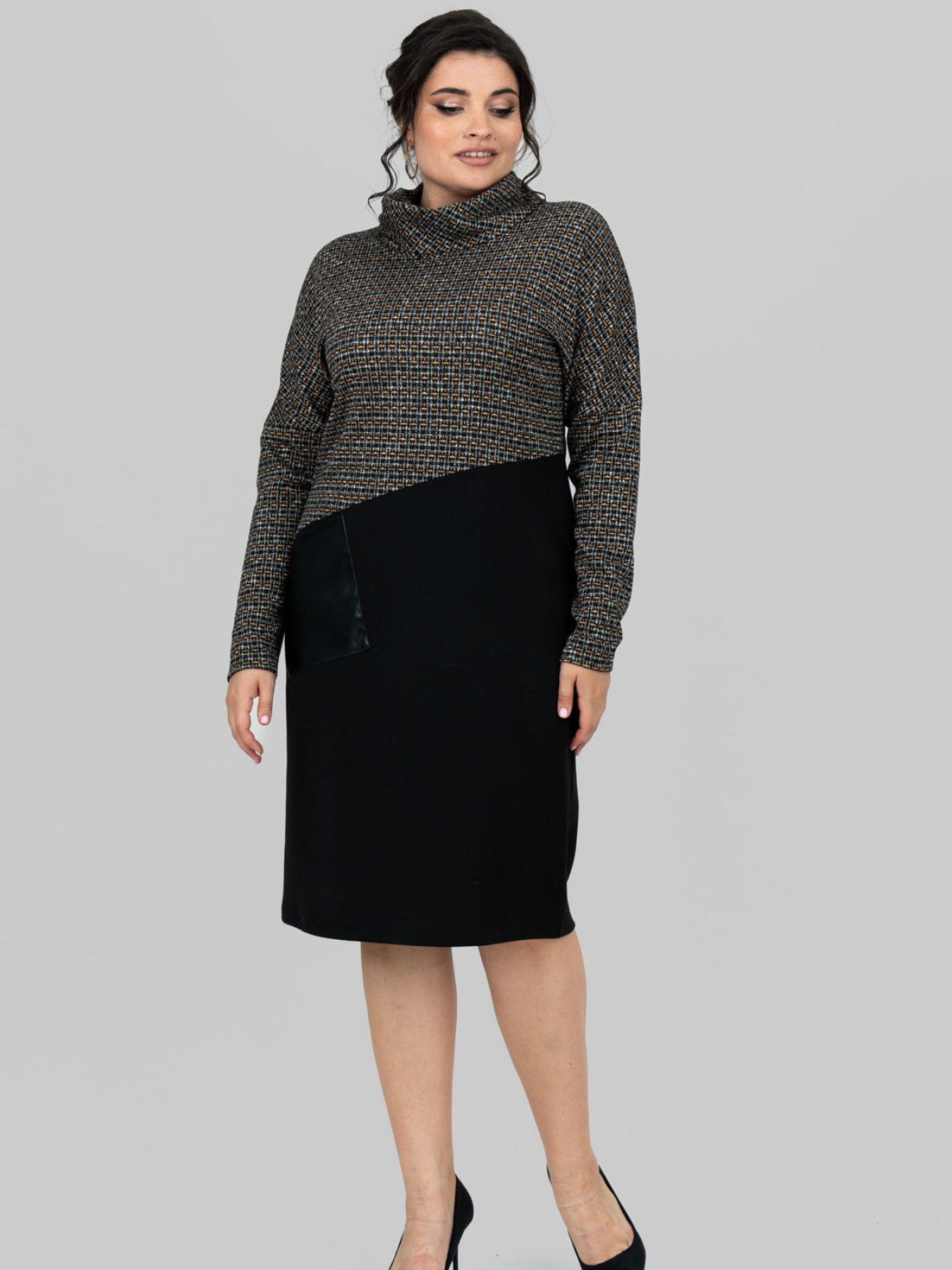 Платье миди All Posa модель ap101692p-grchicq Фото