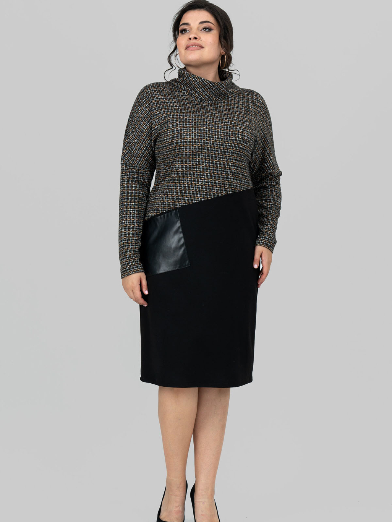 Платье миди All Posa модель ap101692p-grchicq Фото