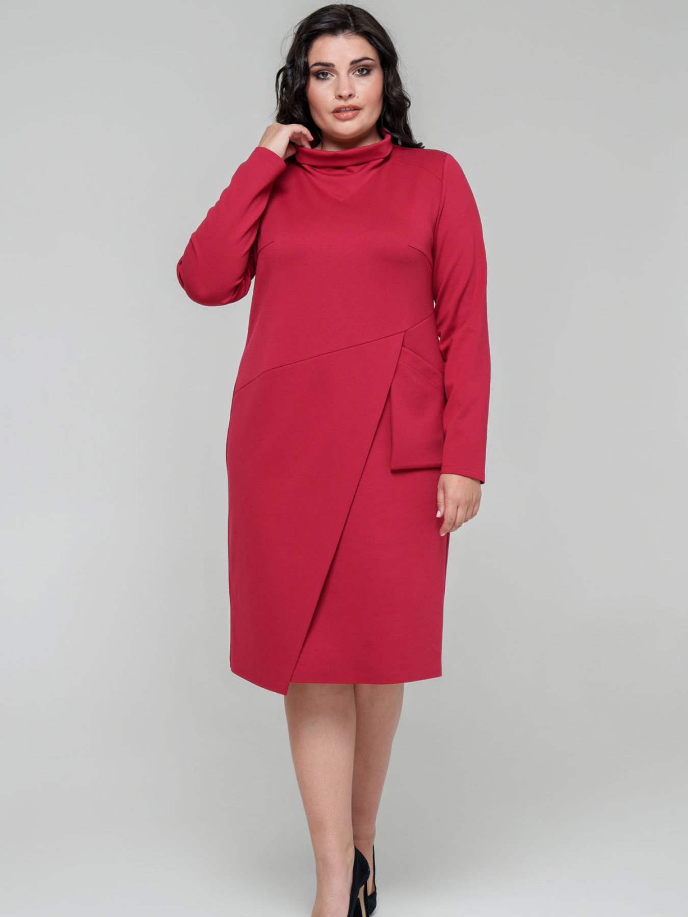 Платье миди All Posa модель ap101681p-chervonij Фото