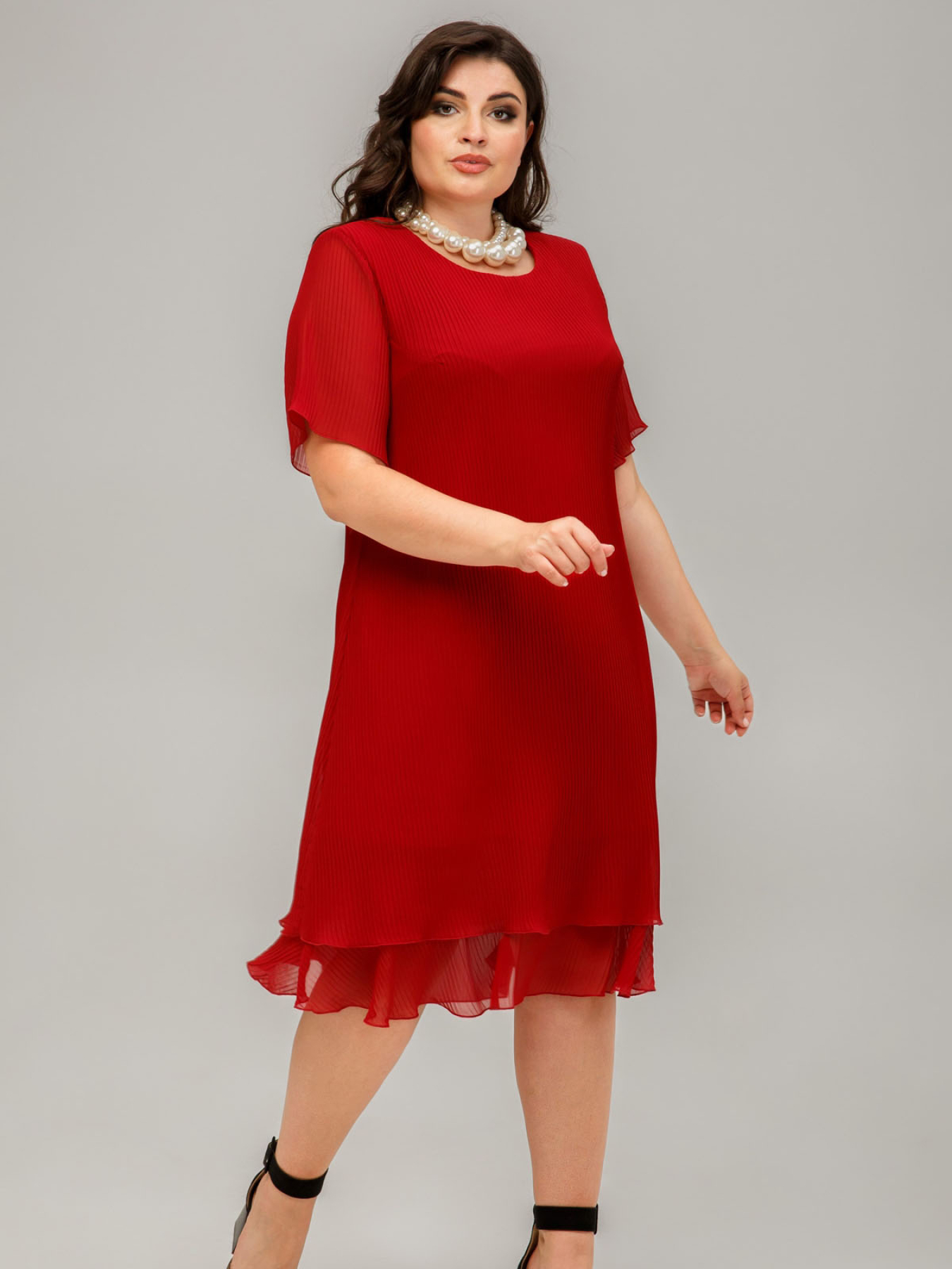 Платье миди All Posa модель ap101646p-chervonij Фото