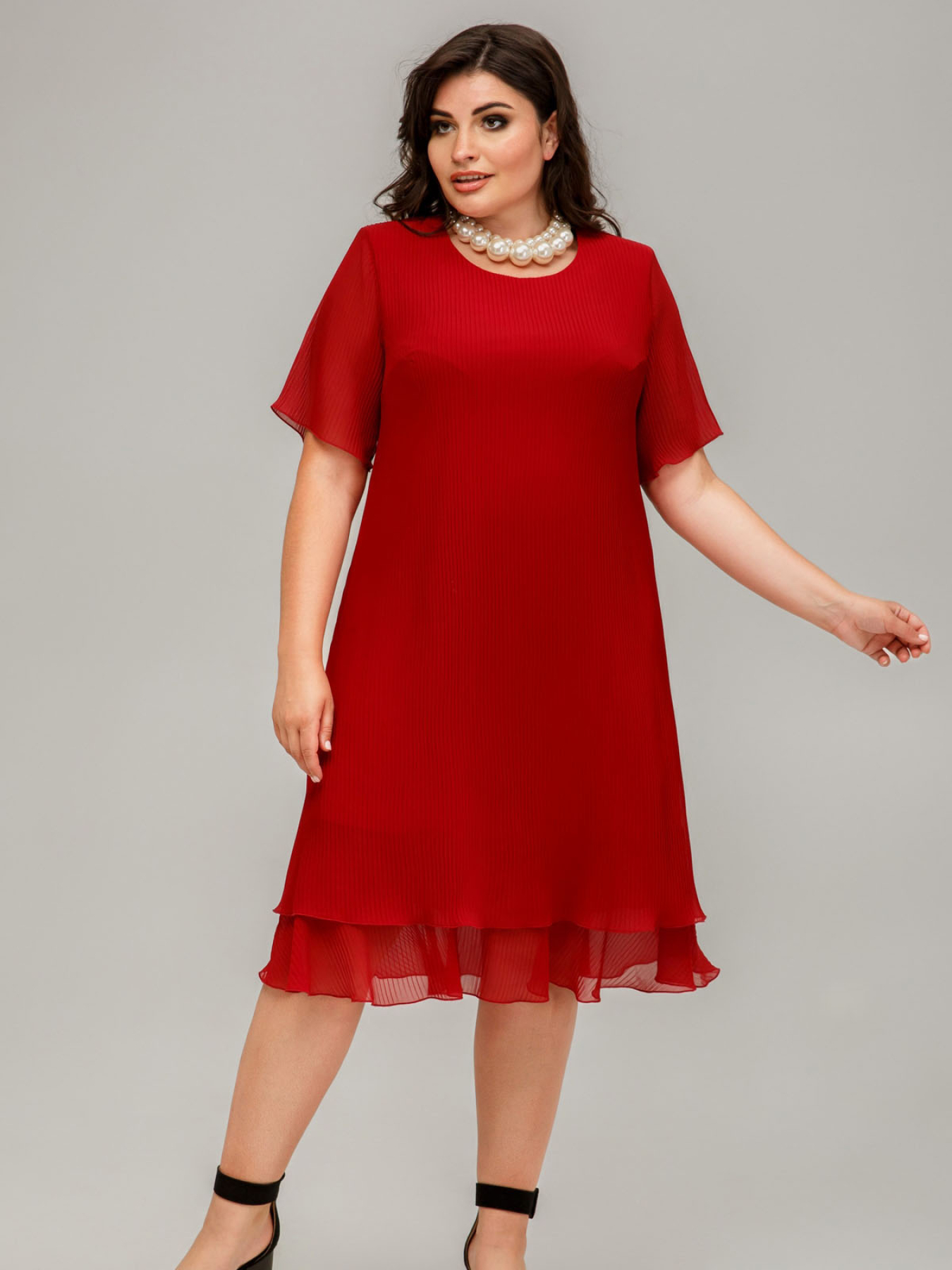 Платье миди All Posa модель ap101646p-chervonij Фото