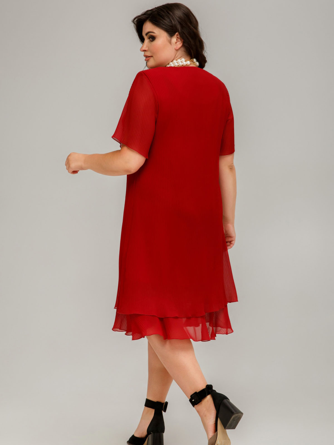 Платье миди All Posa модель ap101646p-chervonij Фото