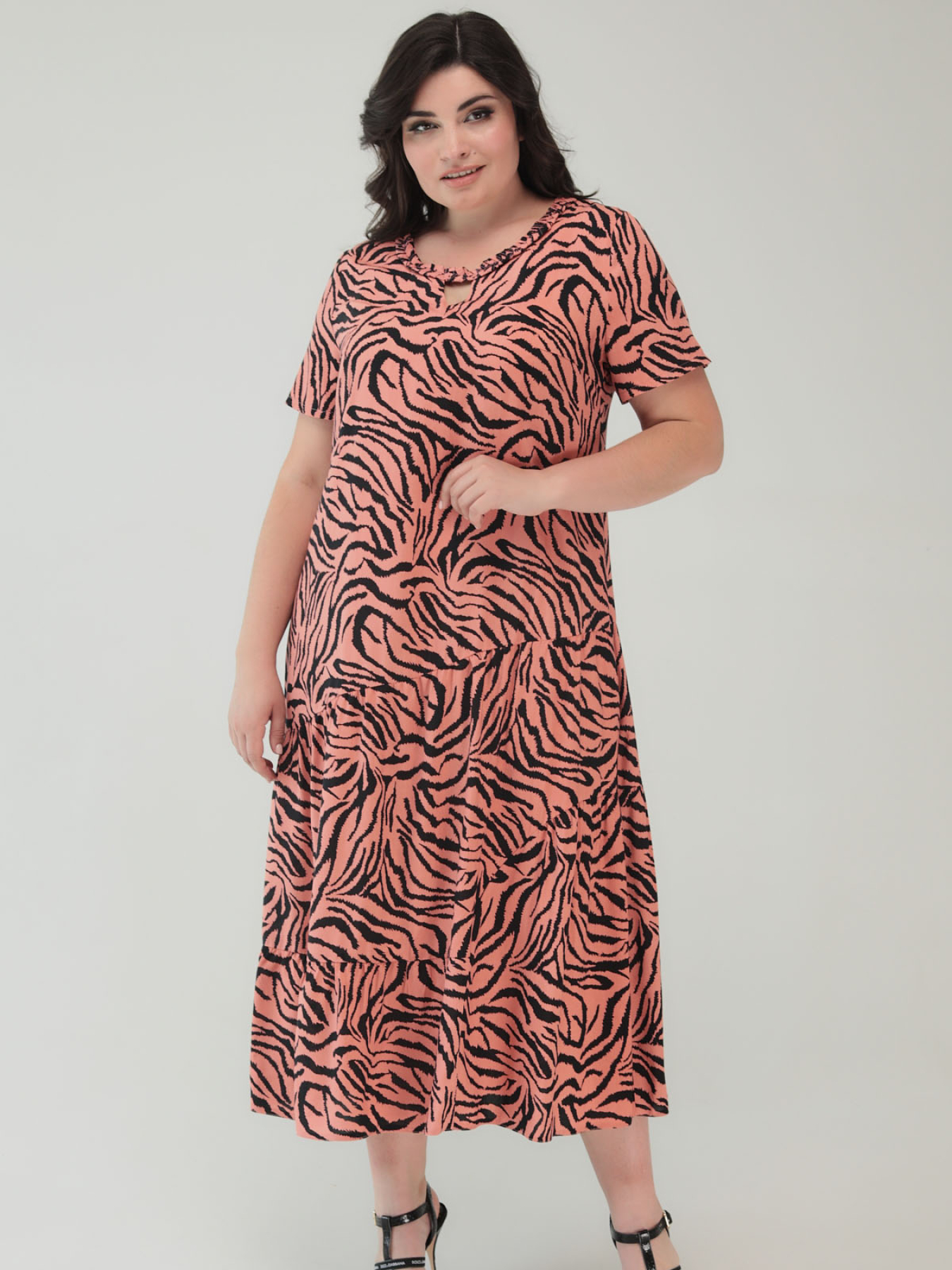 Платье миди All Posa модель ap101566p-koral Фото