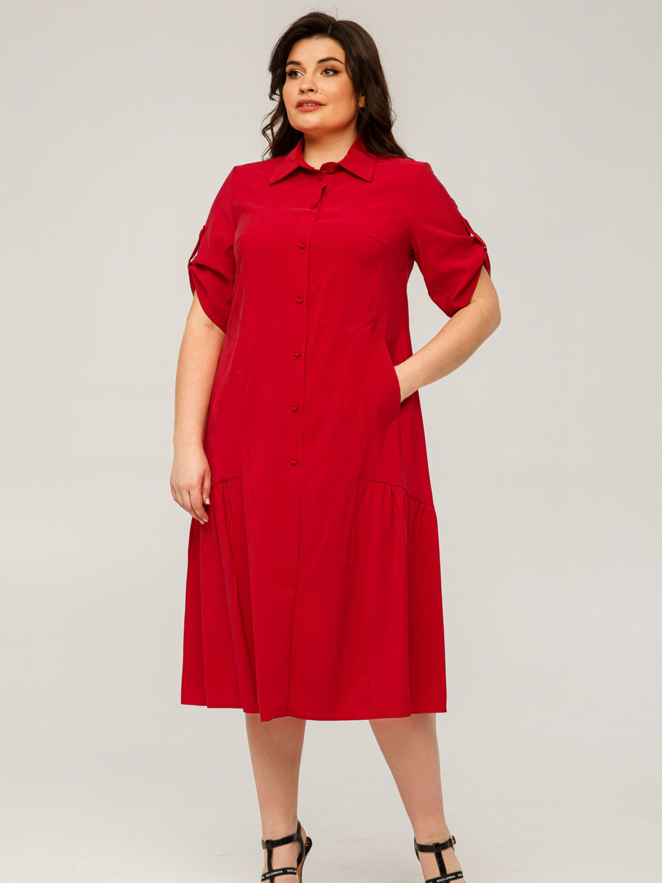 Платье миди All Posa модель ap101505p-chervonij Фото