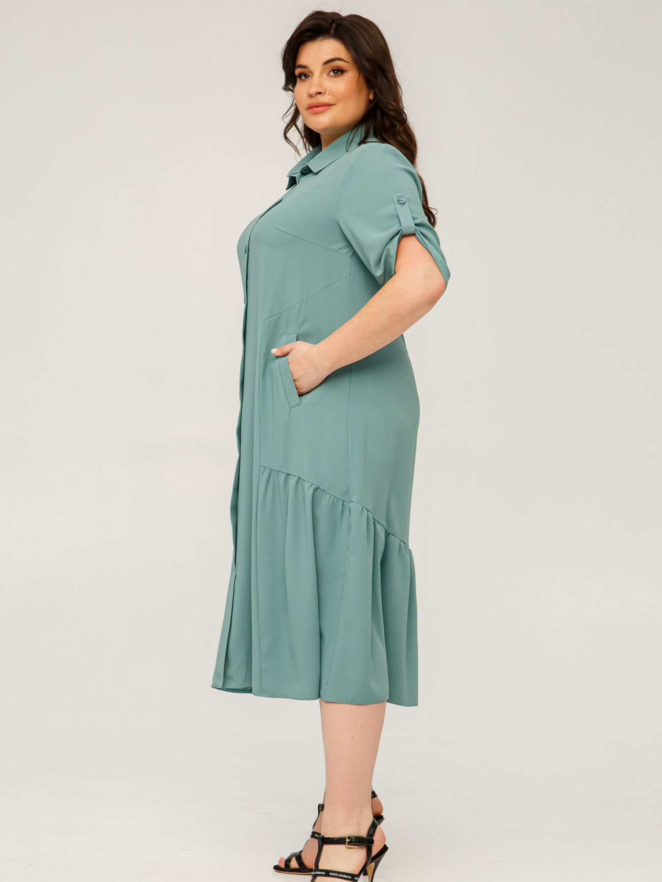 Платье миди All Posa модель ap101505p-mentol Фото