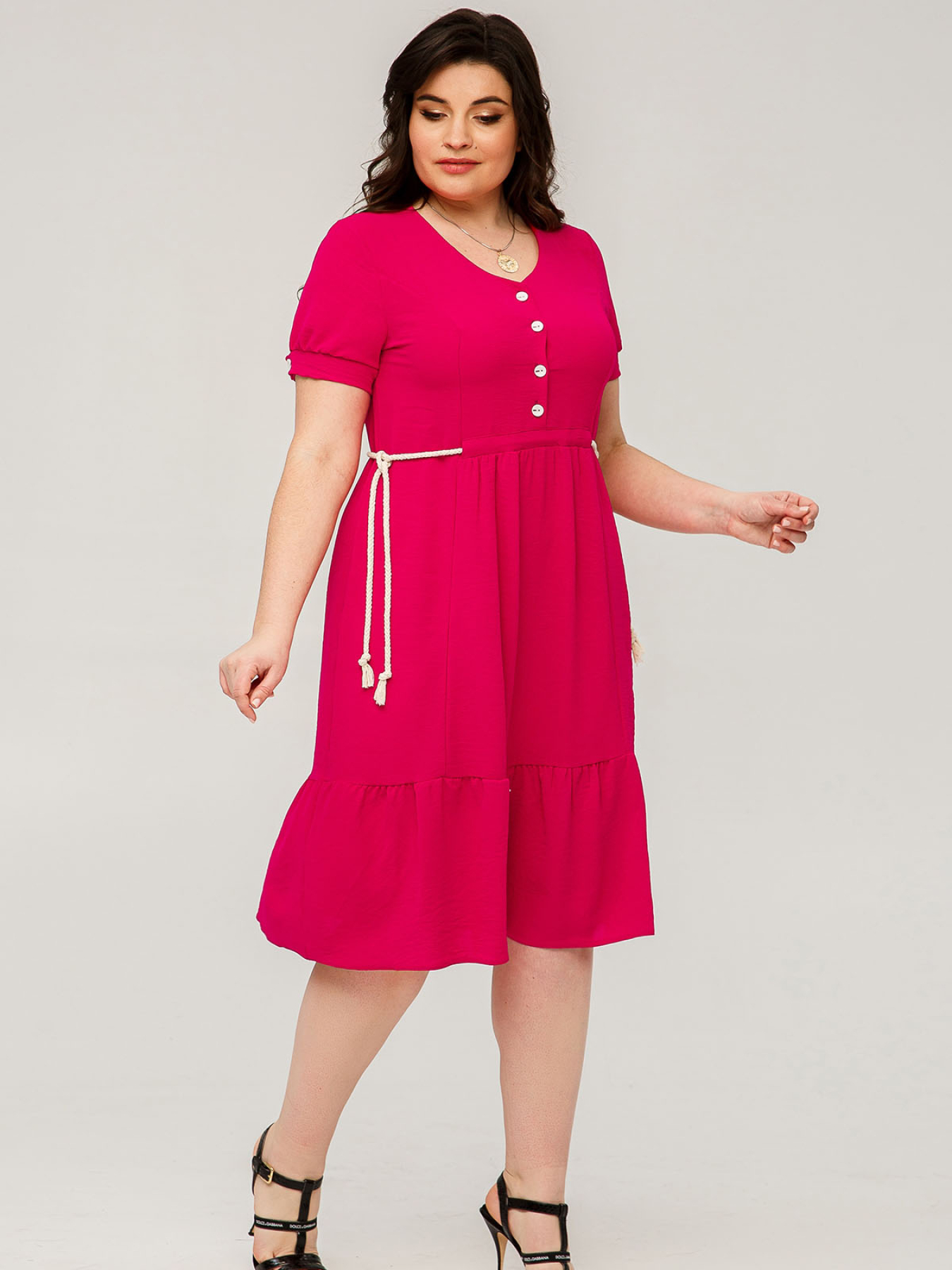 Сукня міді All Posa модель ap101488p-malina Фото