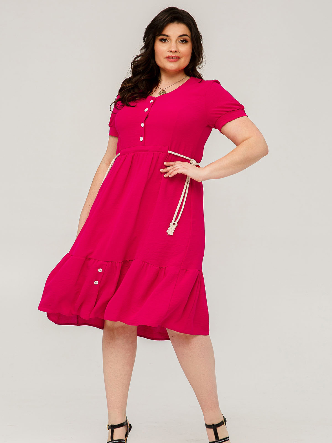 Сукня міді All Posa модель ap101488p-malina Фото