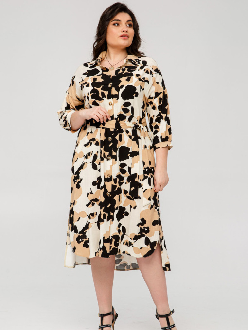 Платье миди All Posa модель ap101477p-psochnij Фото