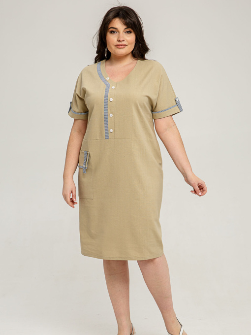 Платье миди All Posa модель ap101407p-bezhevij Фото