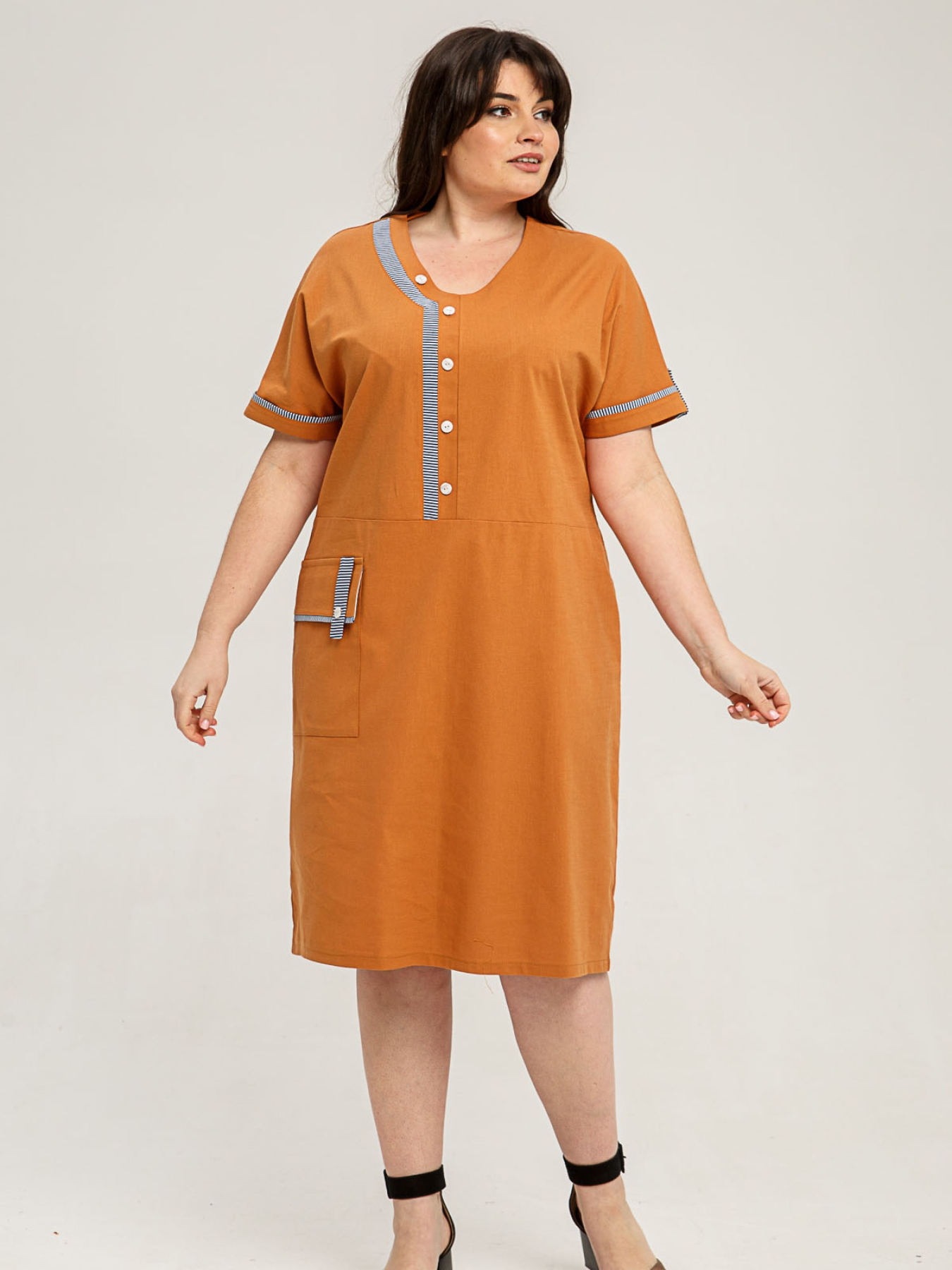 Платье миди All Posa модель ap101407p-karamelx Фото