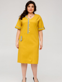 Платье миди All Posa модель ap101407p-zhovtij Фото