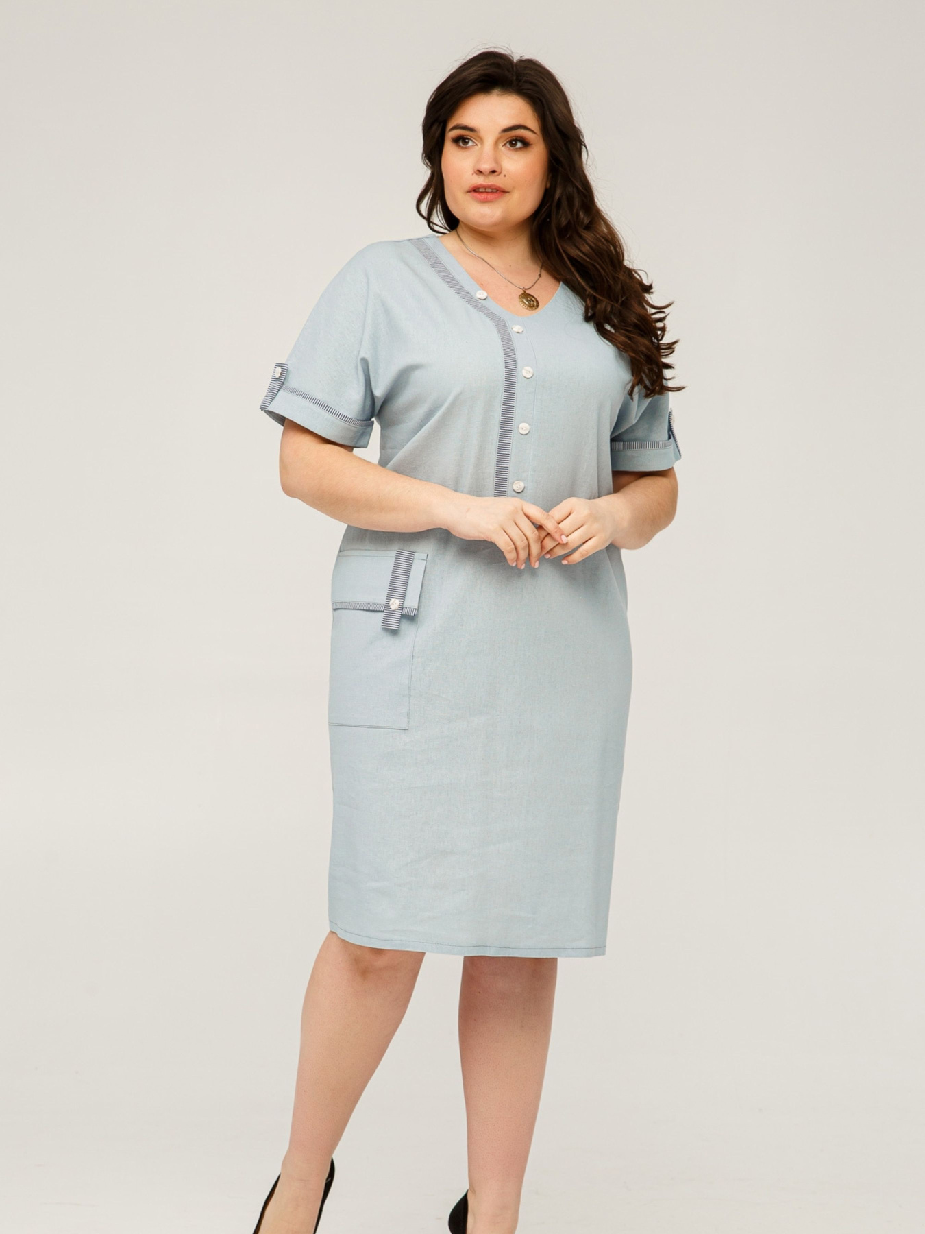 Платье миди All Posa модель ap101407p-blakitnij Фото