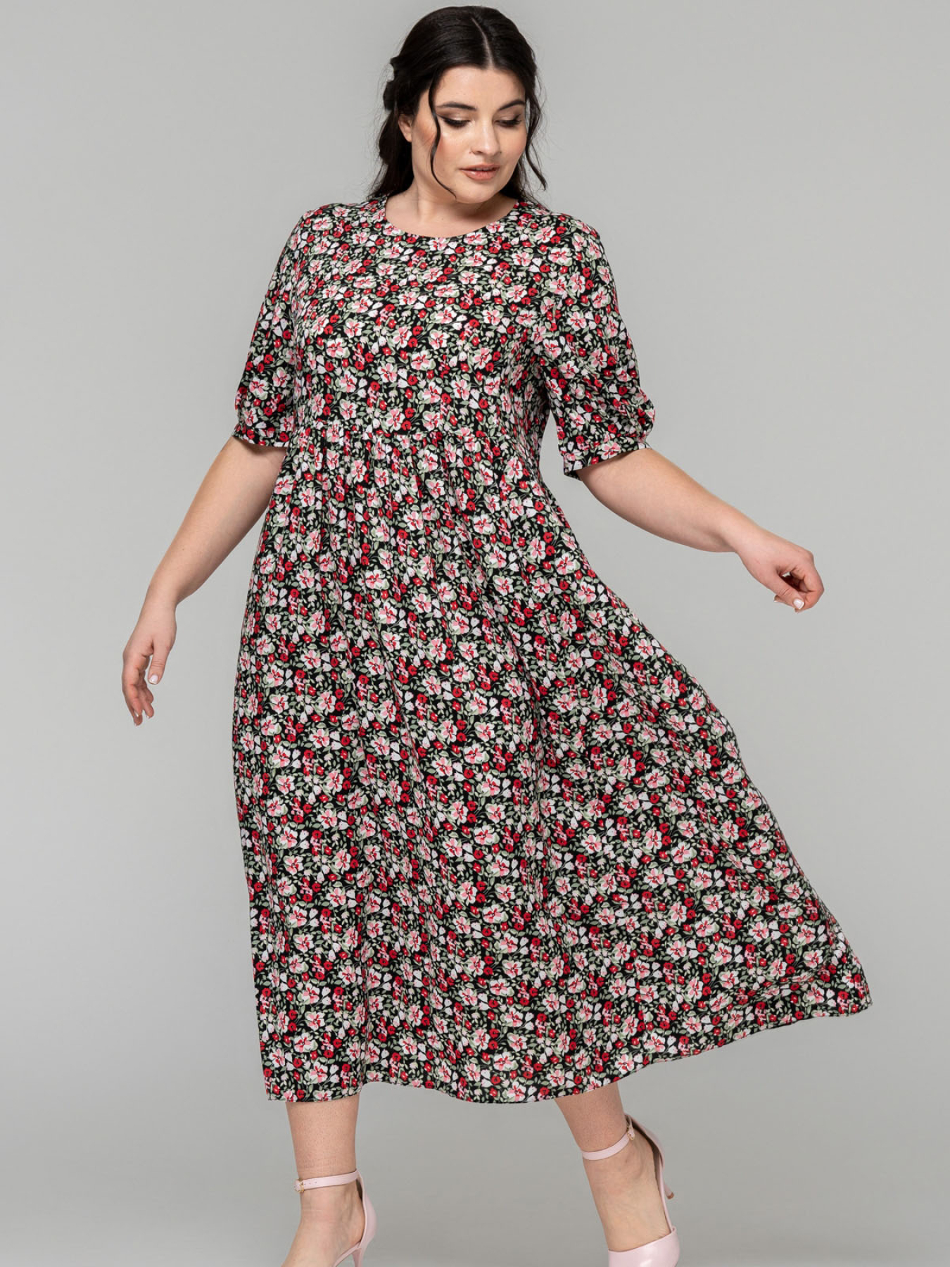 Сукня міді All Posa модель ap101221p-chornij Фото