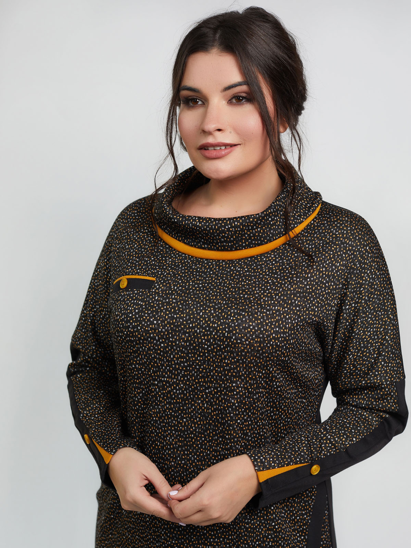 Платье миди All Posa модель ap100954p-zhovtij Фото