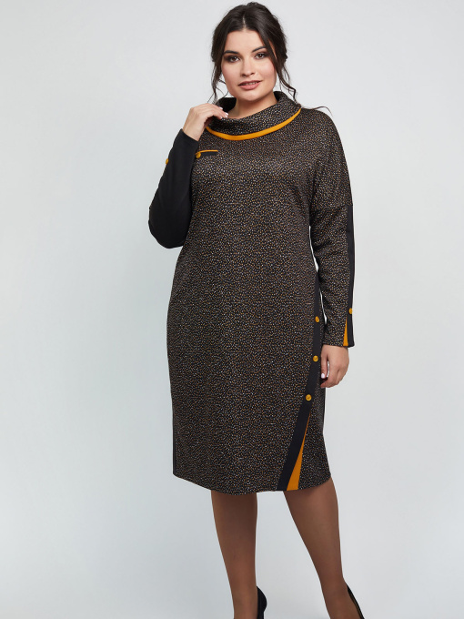 Платье миди All Posa модель ap100954p-zhovtij Фото