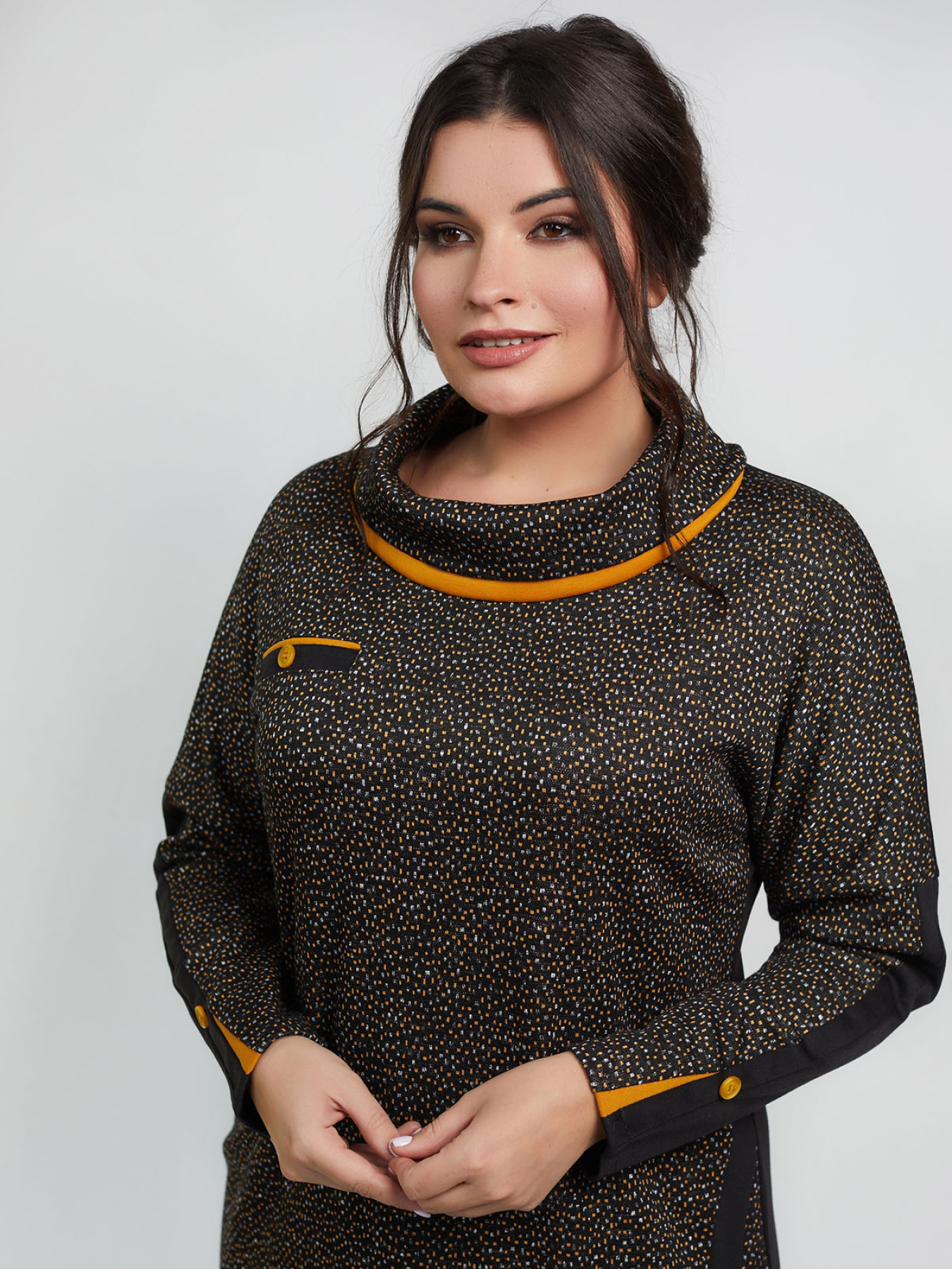 Сукня міді All Posa модель ap100954p-zhovtij Фото