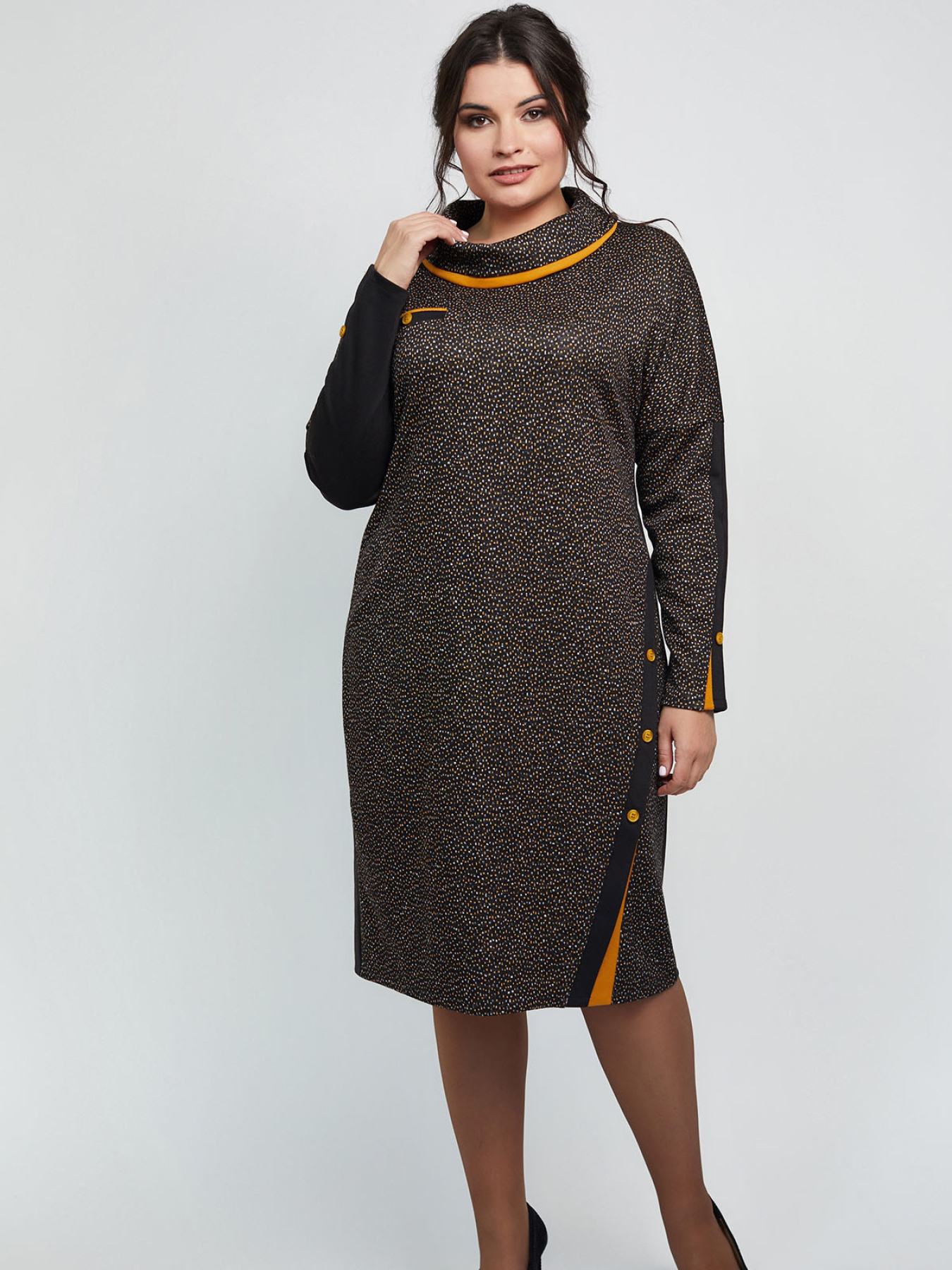 Сукня міді All Posa модель ap100954p-zhovtij Фото