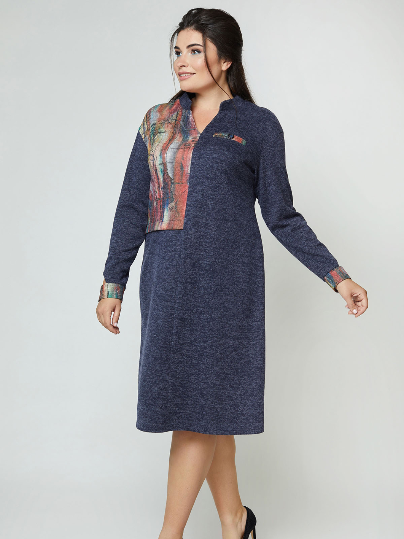 Платье миди All Posa модель ap100943p-sinj Фото