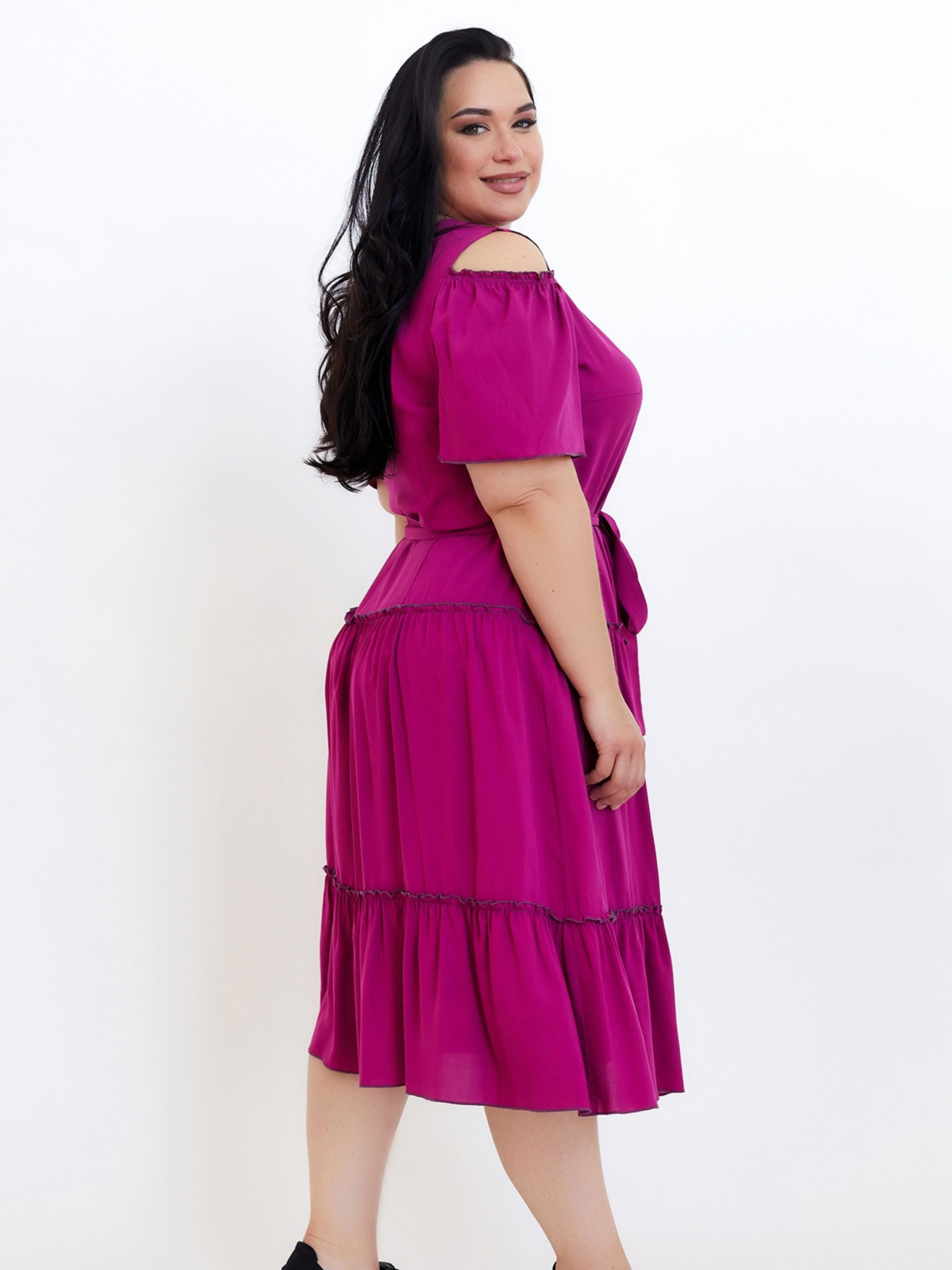 Платье миди All Posa модель ap100688p-malina Фото