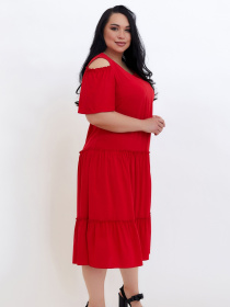 Сукня міді All Posa модель ap100688p-chervonij Сукня міді All Posa модель ap100688p-chervonij Фото
