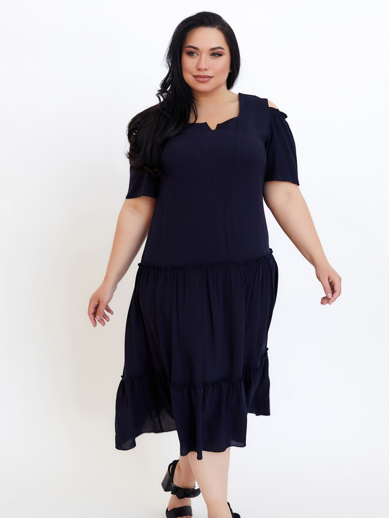 Сукня міді All Posa модель ap100688p-sinj Фото