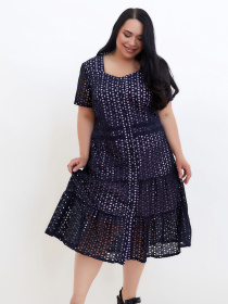 Платье миди All Posa модель ap100673p-sinj-buzok Платье миди All Posa модель ap100673p-sinj-buzok Фото