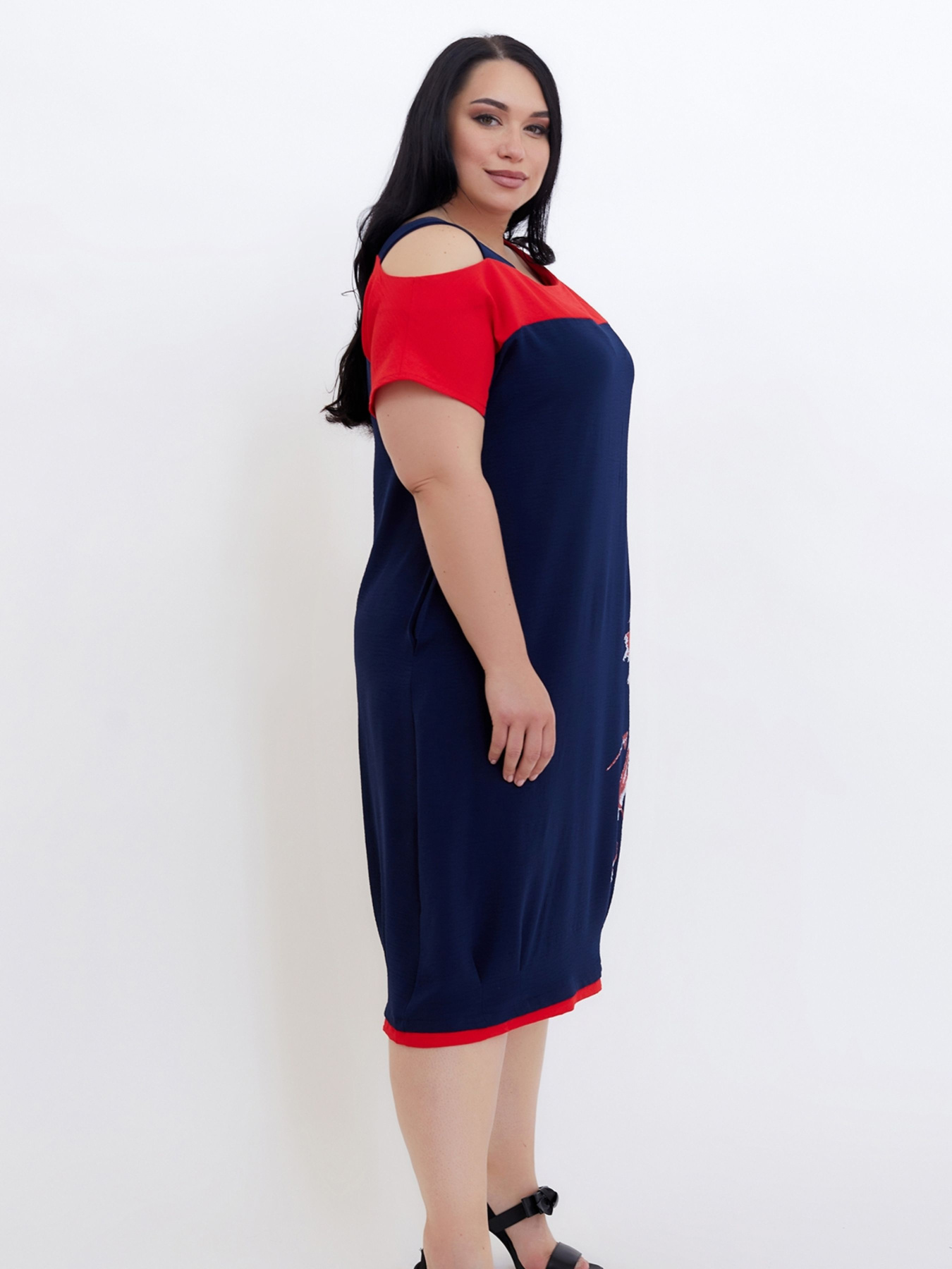 Платье миди All Posa модель ap100622p-chervonij Фото