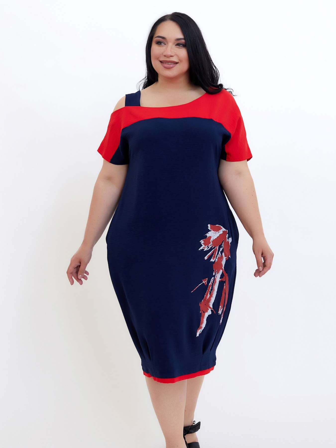 Платье миди All Posa модель ap100622p-chervonij Фото