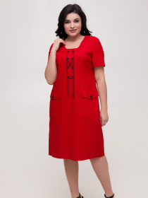 Платье миди All Posa модель ap100557p-chervonij Фото