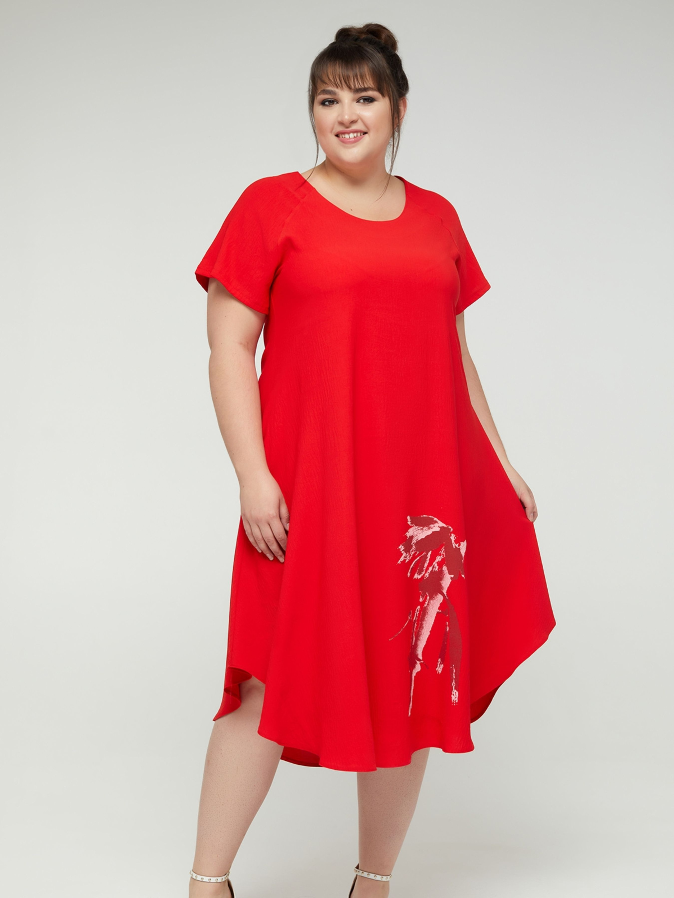 Платье миди All Posa модель ap100183p-chervonij Фото