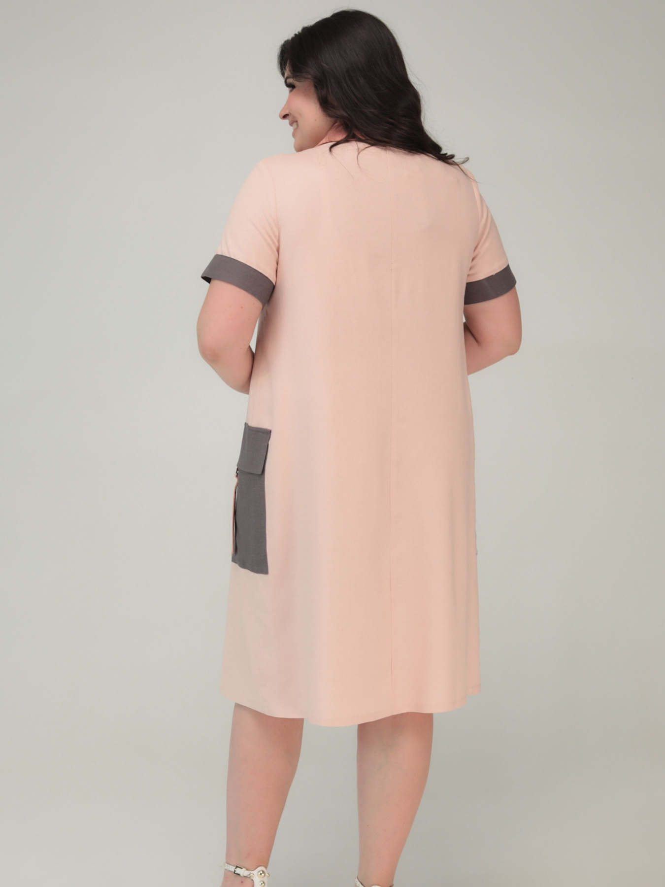 Сукня міді All Posa модель ap100072p-pudra Фото