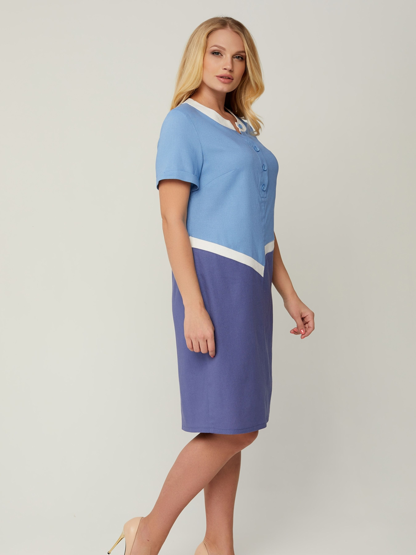 Сукня міді All Posa модель ap100042p-blakitnij Фото