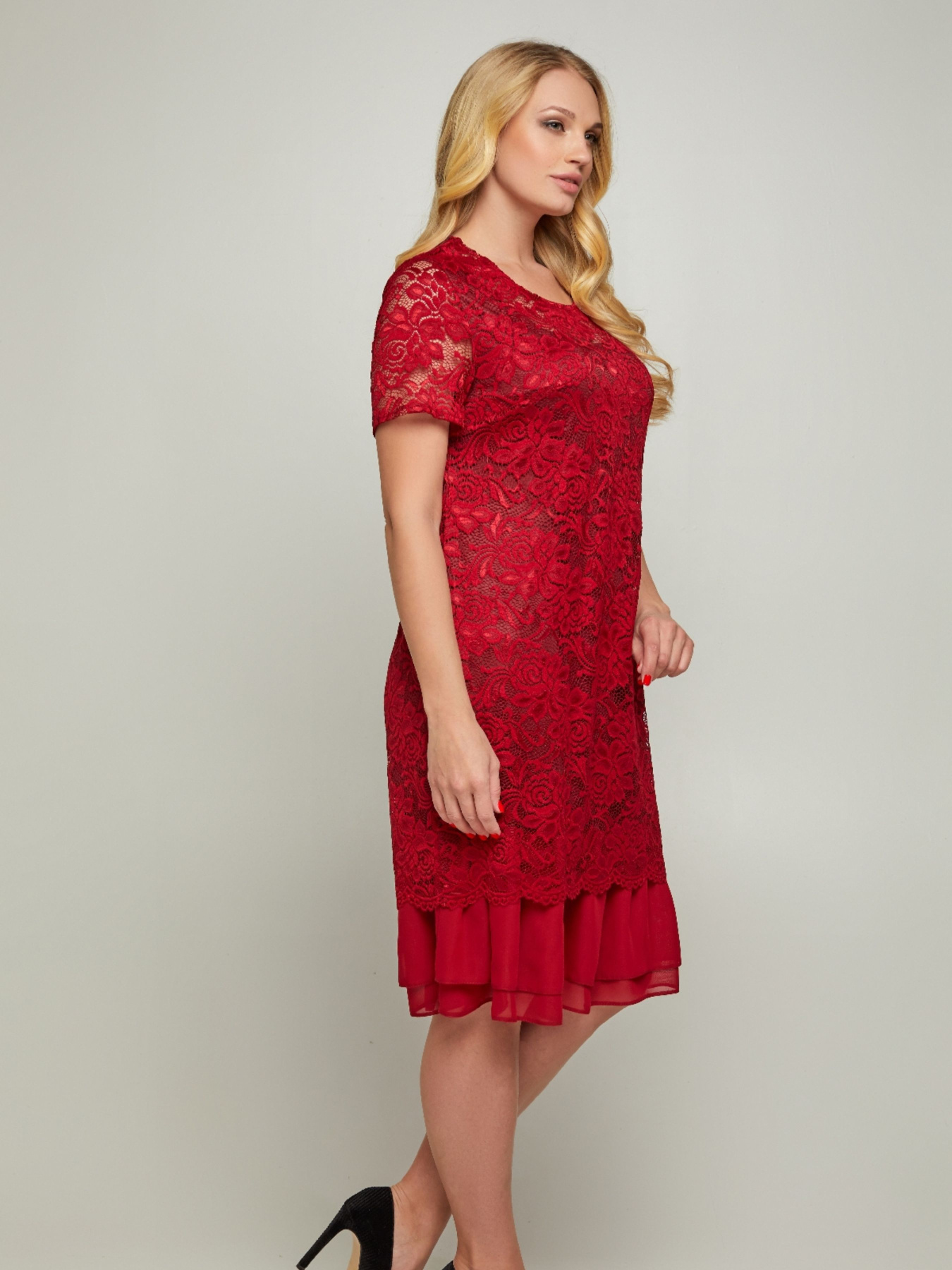 Сукня міді All Posa модель ap100105p-temno-bordovij Фото