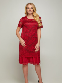 Платье миди All Posa модель ap100105p-temno-bordovij Фото