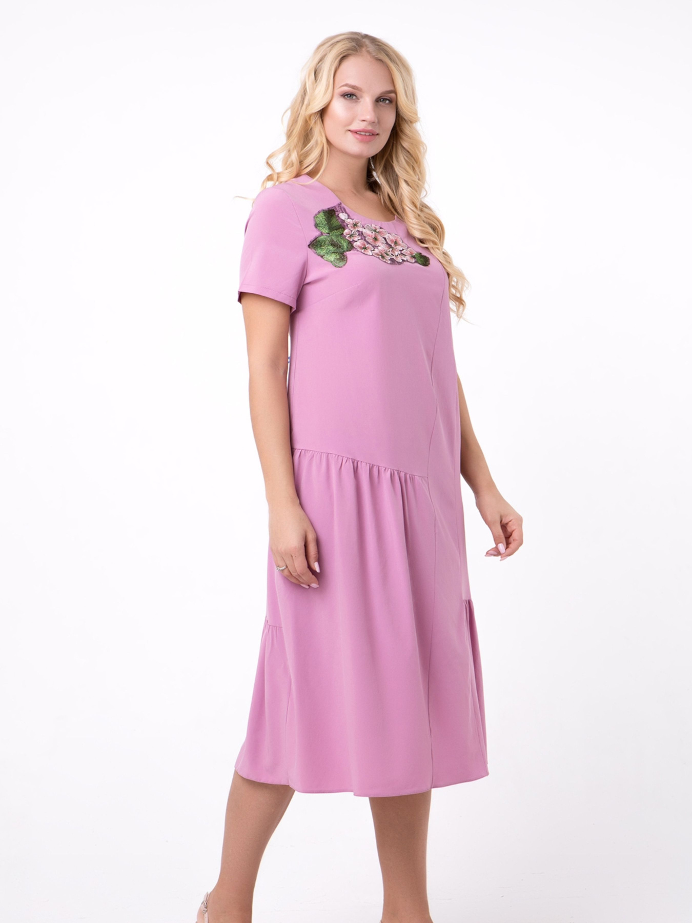 Сукня міді All Posa модель ap1269-1p-rozhevij Фото