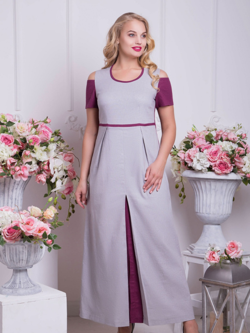 Платье миди All Posa модель ap4785p-srij-smuzhka Фото