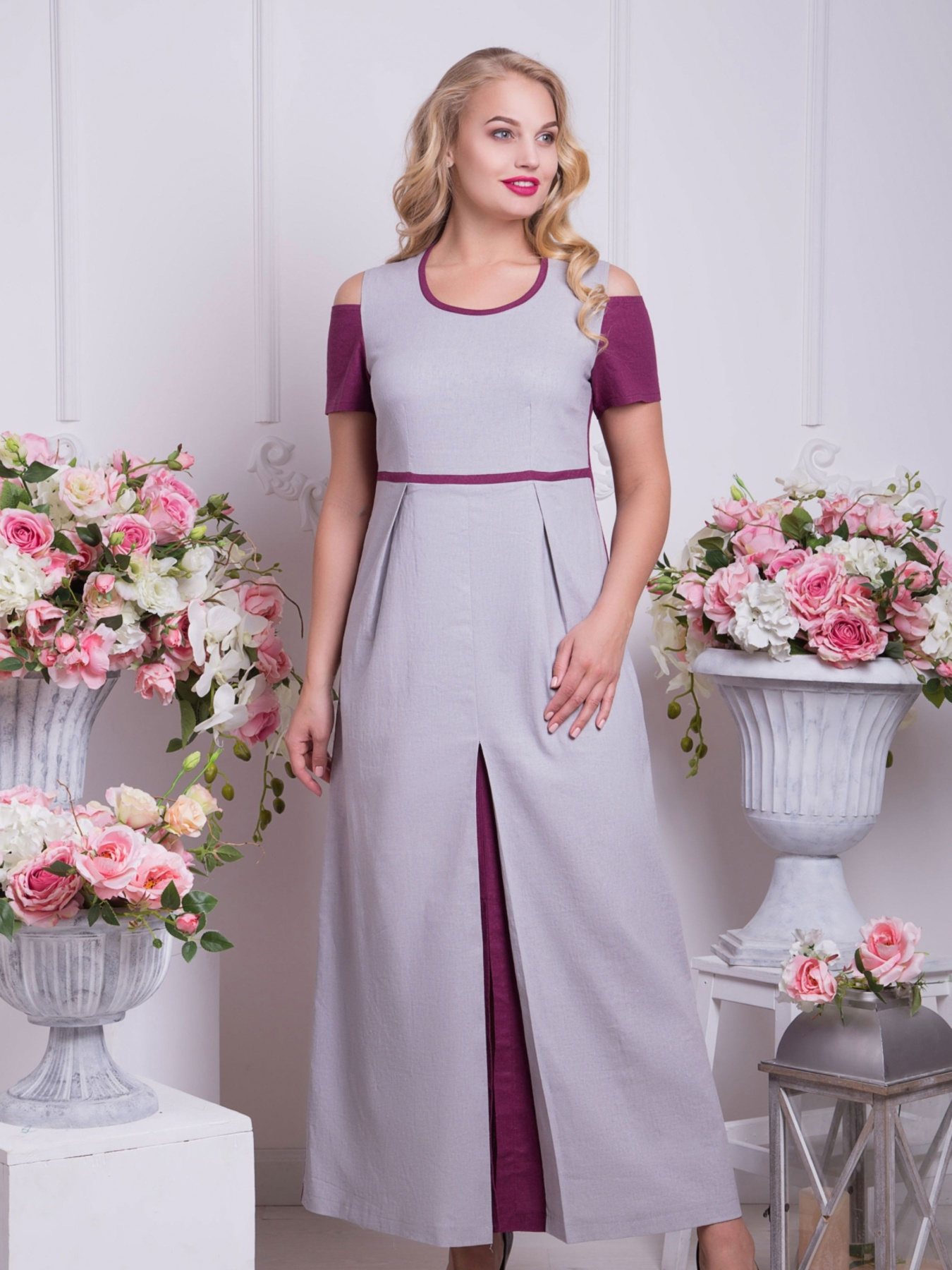 Сукня міді All Posa модель ap4785p-srij-smuzhka Фото