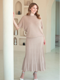 Спідниця міді Nita модель yubka-n2300-25-pesok Фото