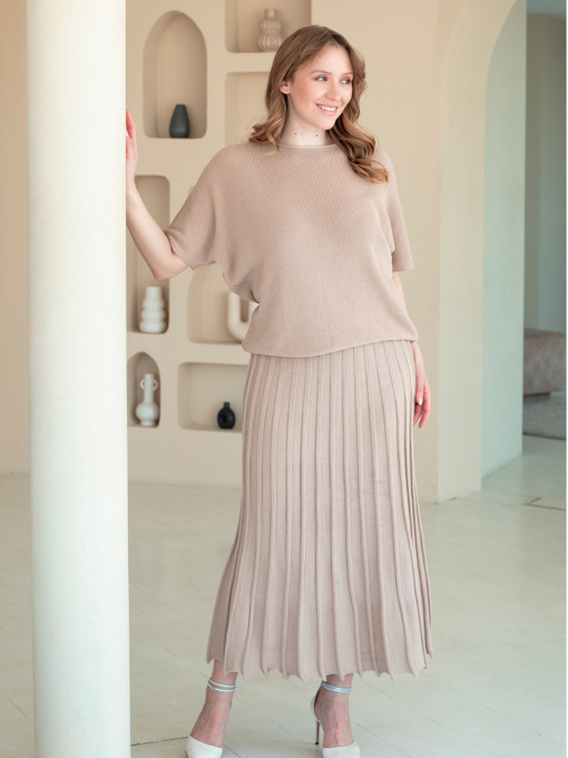 Спідниця міді Nita модель yubka-n2300-25-pesok Фото