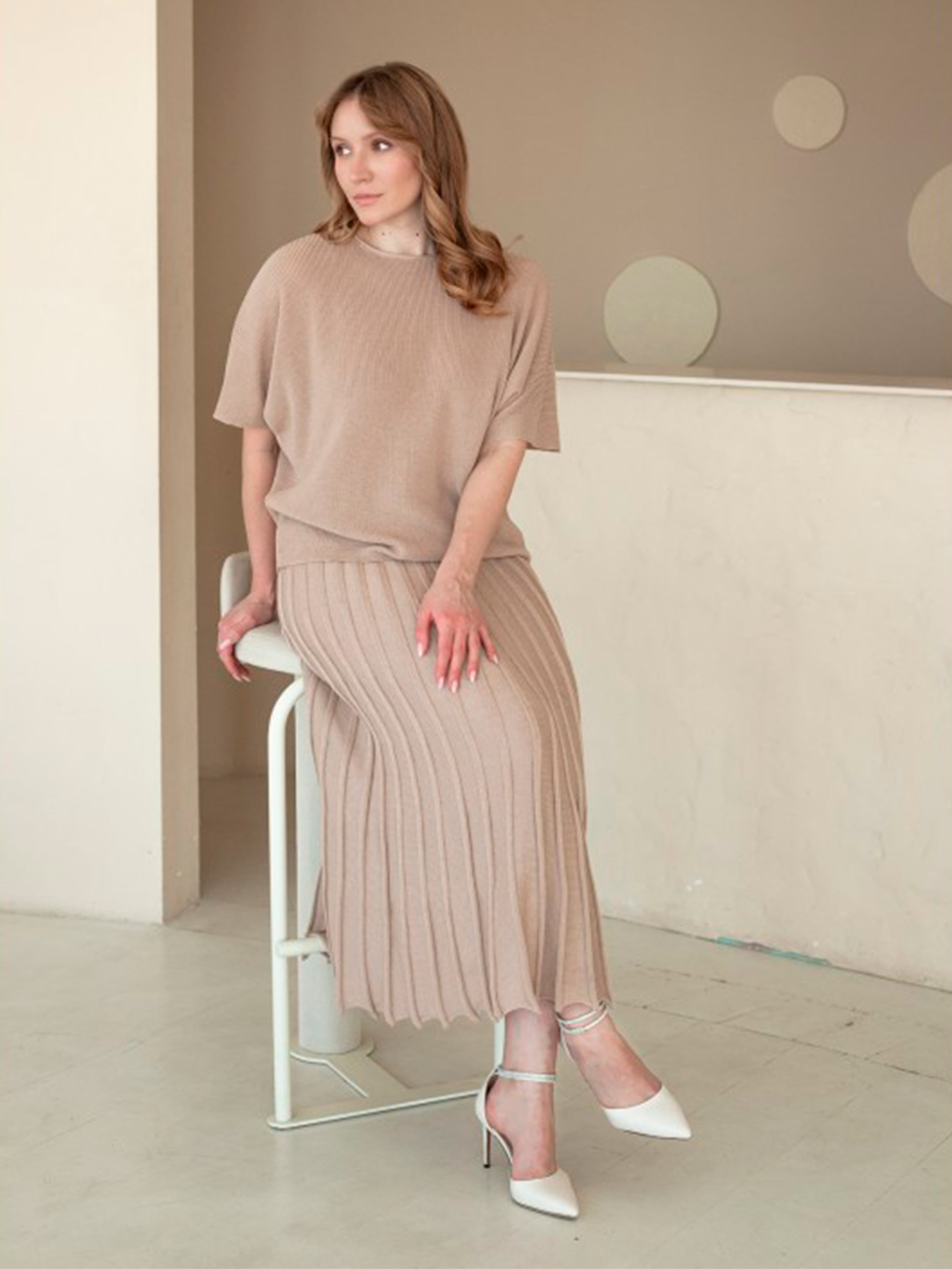 Юбка миди Nita модель yubka-n2300-25-pesok Фото