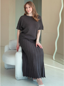 Юбка миди Nita модель yubka-kapuchino-korichnevij Фото