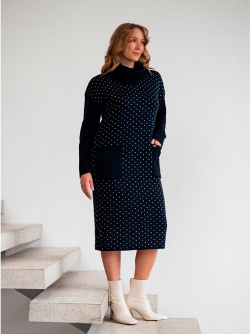 Платье миди Nita модель platxe-n2200-zorqna-nch-chornij Фото