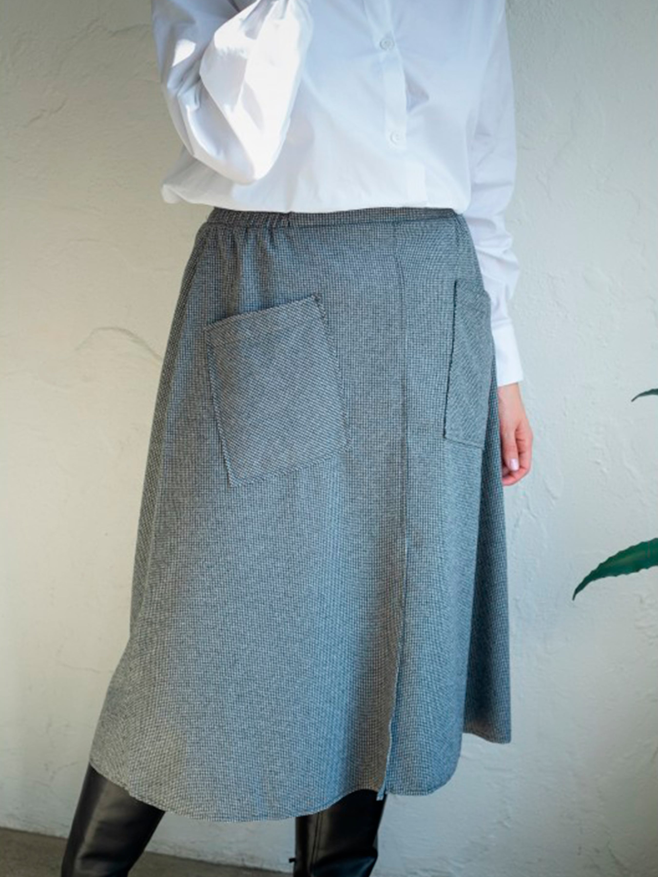 Юбка миди Nita модель yubka-n1302-24-kletka-srij Фото