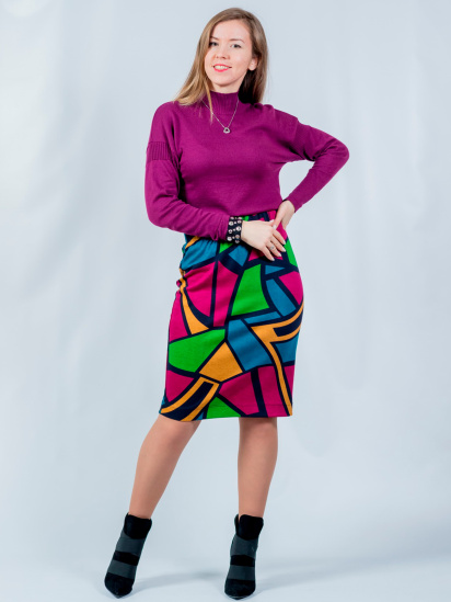 Спідниця міді Nita модель yubka-nita-812-20-abstrakciq-rznokolxorovij - фото