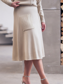 Юбка миди Nita модель yubka-n2301-1-24-pena-bezhevij Фото