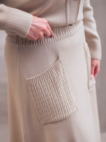 Юбка миди Nita модель yubka-n2301-1-24-pena-bezhevij Фото