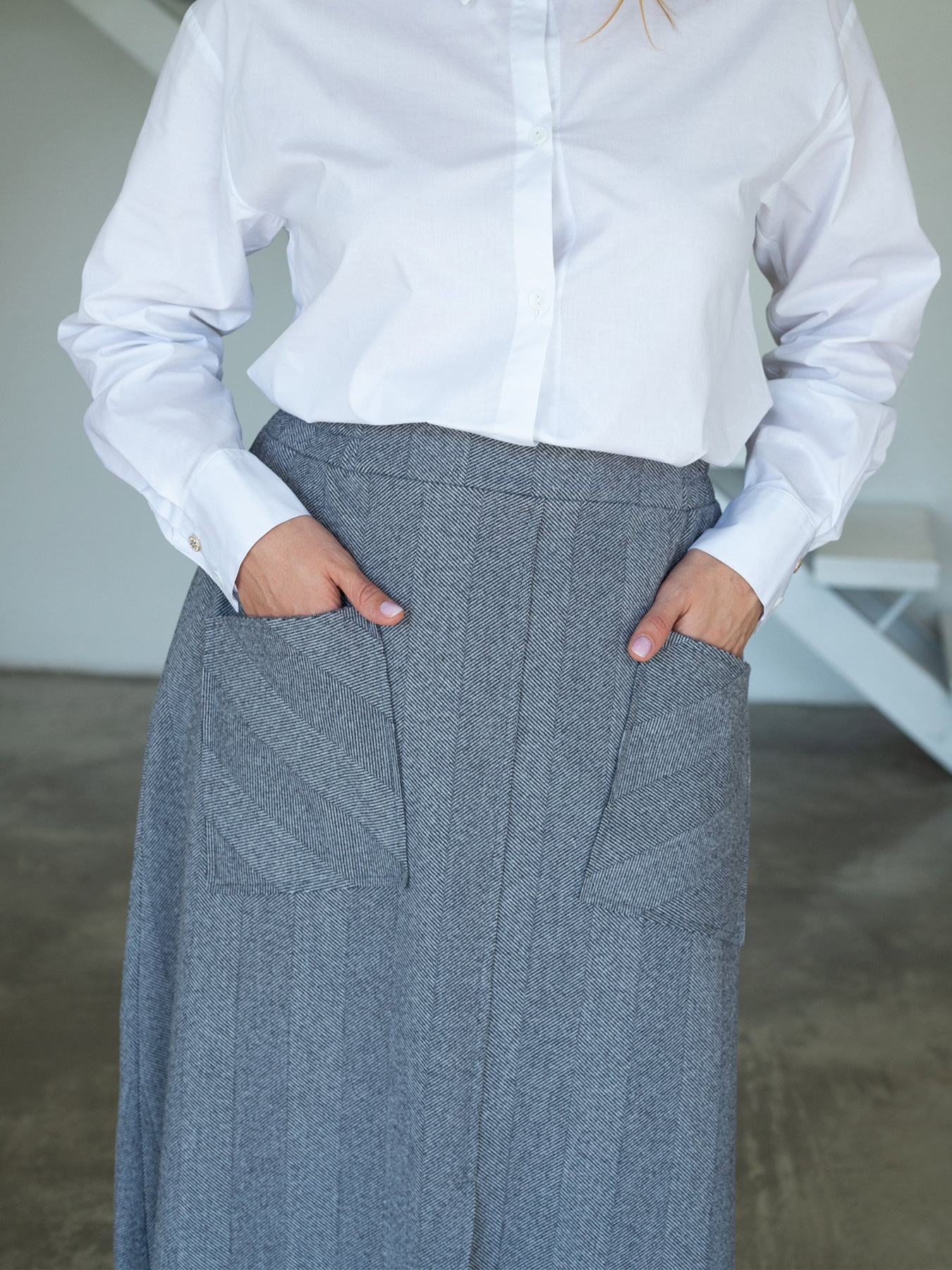 Юбка миди Nita модель yubka-n1302-24-diagonalx-seraq Фото