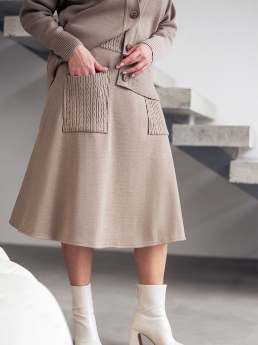 Спідниця міді Nita модель yubka-n2301-1-24-kakao Фото