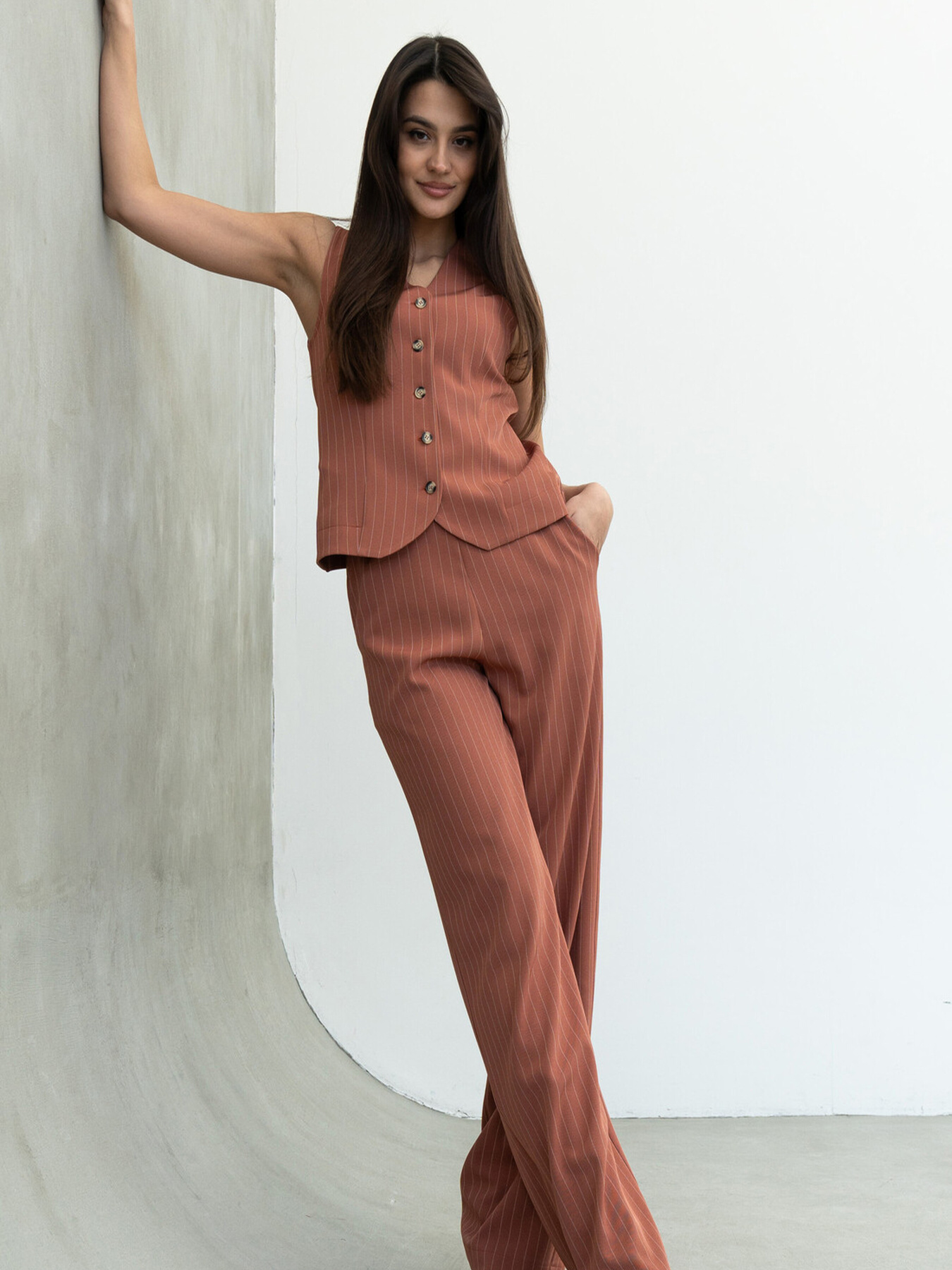 Повседневные штаны RiMari модель 0125-terakot Фото