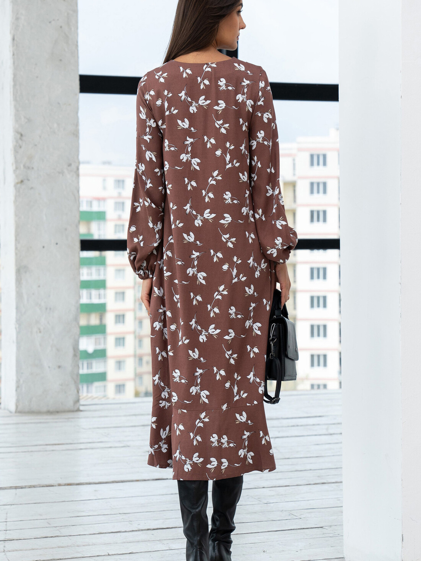 Платье миди RiMari модель 2324-shokolad-print Фото